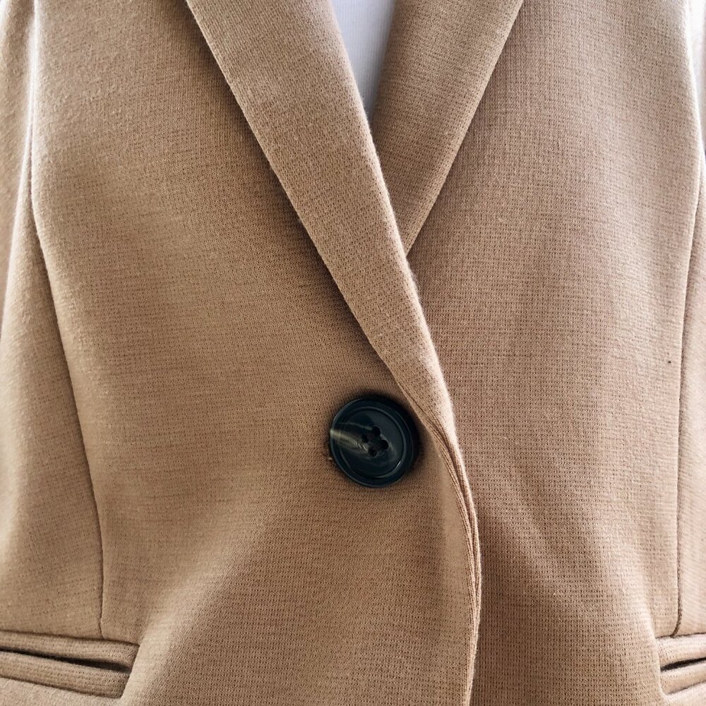 Tan Blazer Womens Small Long Sleeve Forever 21 Work Office Business Casual Fall - Picture 10 of 16